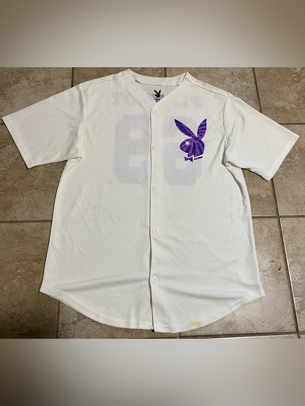 Official Playboy Tie-Dye Rabbit Head Mesh Baseball Jersey - Size M